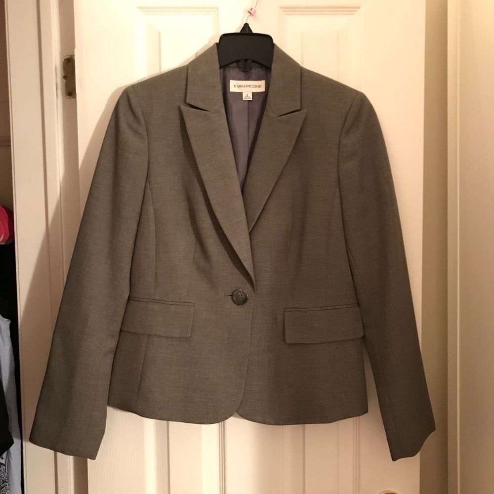 Gray one button blazer